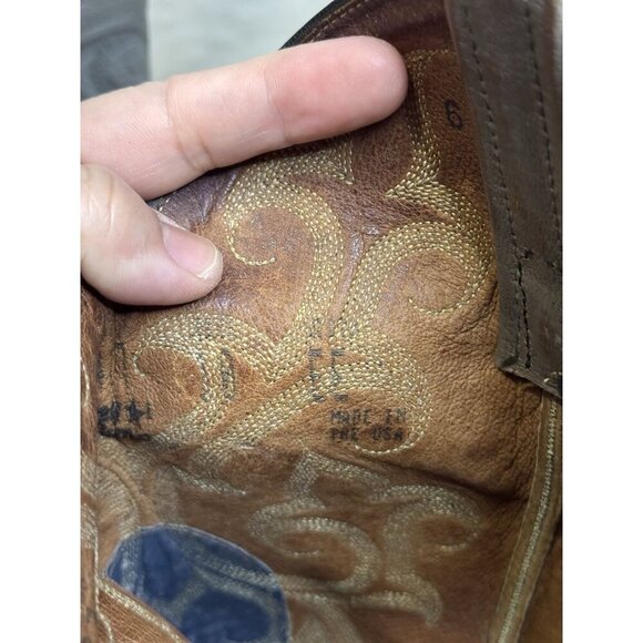 TONY LAMA Cowboy Boots Mens Gray Leather Western Pull On Rodeo 10EE READ - Picture 8 of 16